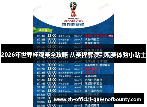 2026年世界杯观赛全攻略 从赛程解读到观赛体验小贴士